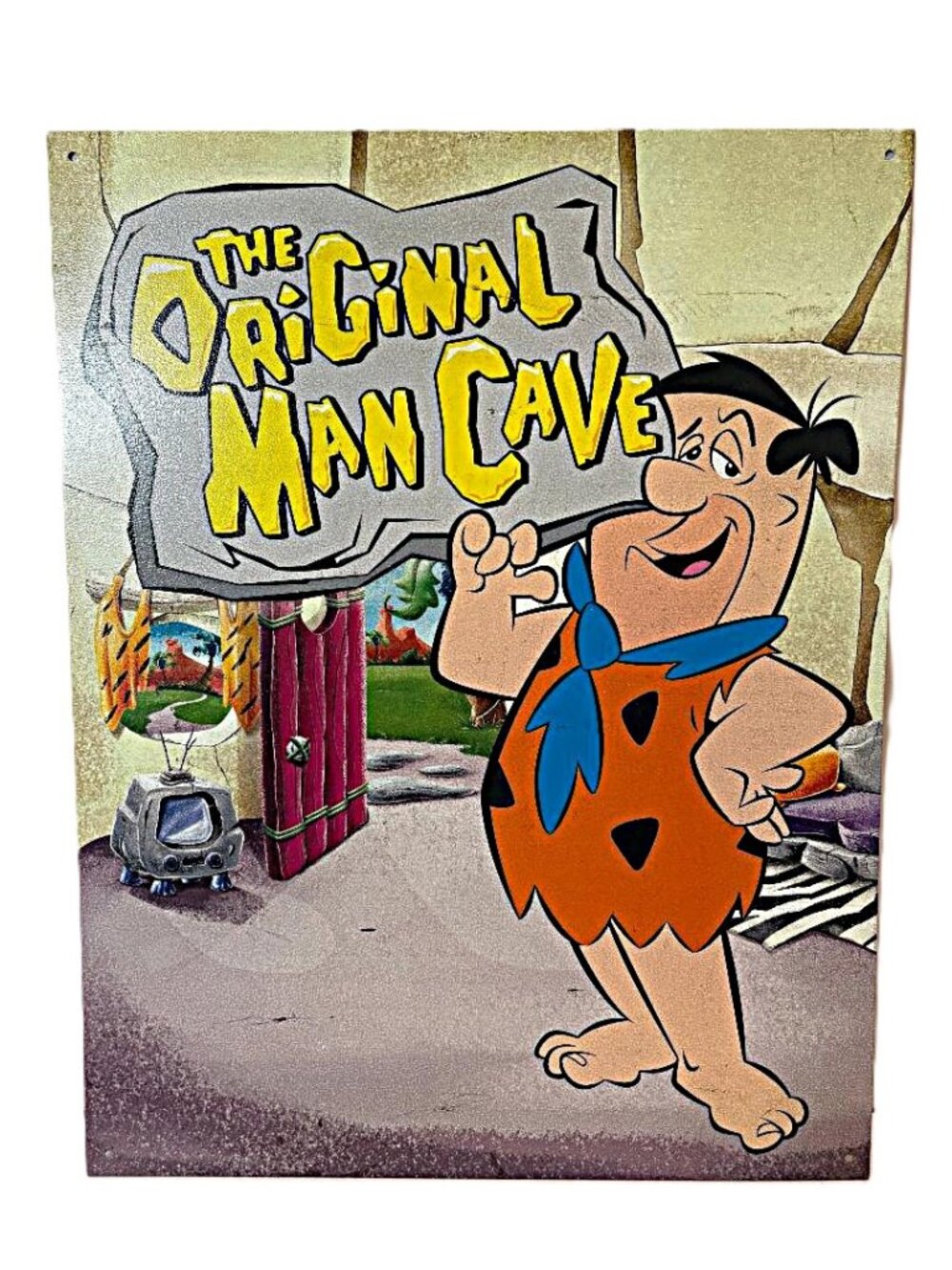 Flintstones "The Original Man Cave" Retro Tin Metal Sign 12.5 x16" DE Signs 2084